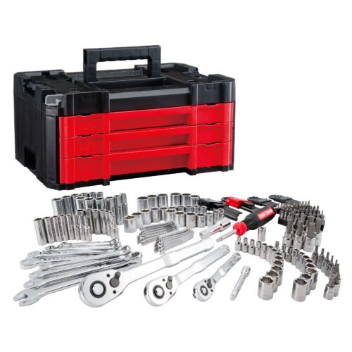 CRAFTSMAN VERSASTACK 230-Piece Standard (SAE) and Metric Polished Chrome Mechanics Tool Set with Hard Case