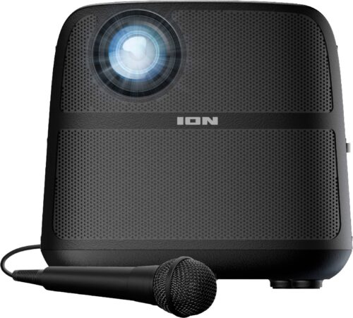 ION Audio Projector Deluxe HD Battery/AC Powered 720P HD LED Bluetooth-Enabled Projector with Powerful Speaker