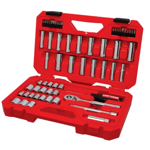 CRAFTSMAN 61-Piece Standard (SAE) and Metric Polished Chrome Mechanics Tool Set with Hard Case