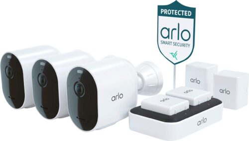 Arlo Pro 5S 2K 3 Camera Indoor/Outdoor Wireless Spotlight Security Camera Bundle